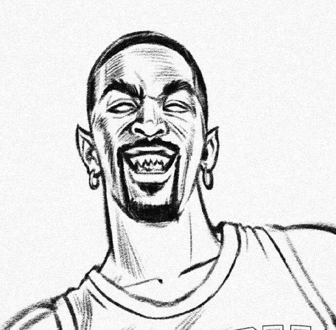 NBA个性素描画头像 哈登的亮了